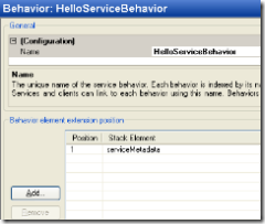 Our added service behavior for the MEX endpoint.